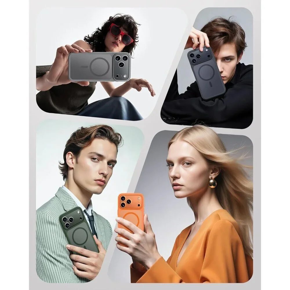 Black Iphone 17 Pro Max Full Camera Protection Translucent Matte Phone Case